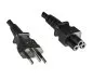 Preview: Power cable Brazil type N to C5, 0,75mm², INMETRO, black, length 1,80m